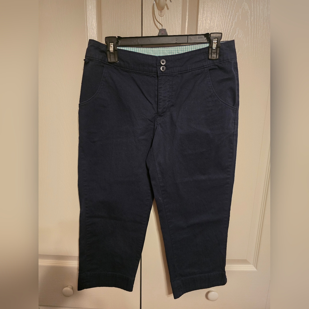 Womens Columbia PFG Navy Capris Size 8
